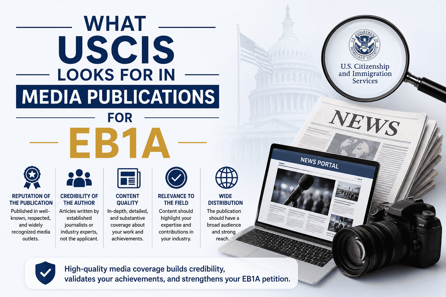 What USCIS Looks for in Media Publications for EB1A Applications